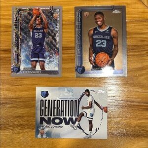 NBA Topps Cedric Coward Memphis Grizzlies Rookie card lot Holiday glitter Chrome